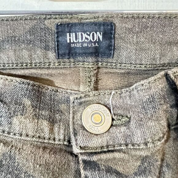 HUDSON Lilly Jeans Mid Rise Camouflage Green Camo Ankle Crop Skinny Size 26 - Picture 7 of 11